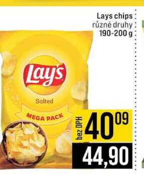 Lays chips různé druhy 190-200 g