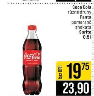 Coca Cola různé druhy Fanta pomeranč shokata Sprite 0,5l