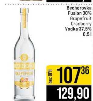 Becherovka Fusion 30% Grapefruit Cranberry Vodka 37,5% 0,5l