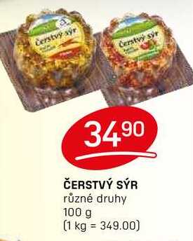 ČERSTVÝ SÝR různé druhy 100 g