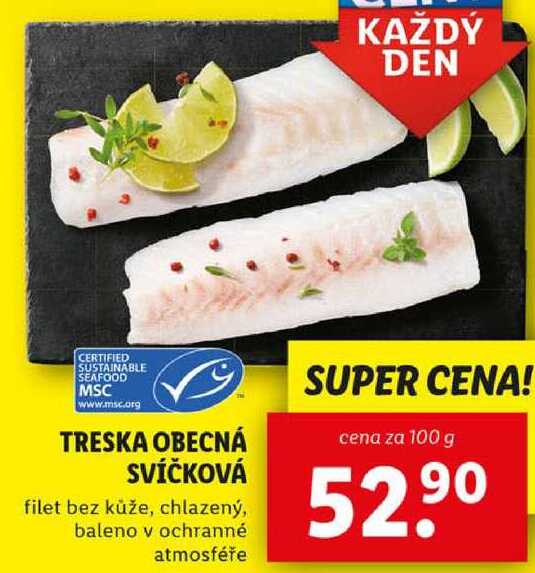 TRESKA OBECNÁ SVÍČKOVÁ, cena za 100 g