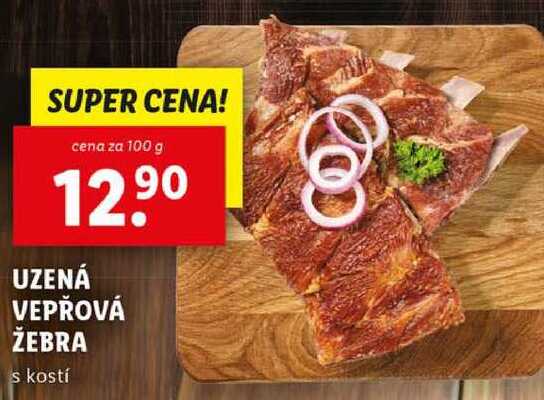 UZENÁ VEPŘOVÁ ŽEBRA, cena za 100 g