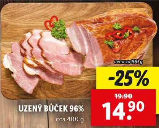 UZENÝ BŮČEK 96%, cena za 100 g