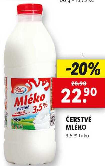 Čerstvé mléko, 1 l