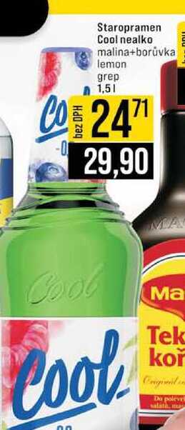 Staropramen Cool nealko malina+borůvka lemon grep 1,5l