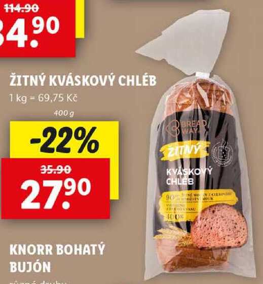 ŽITNÝ KVÁSKOVÝ CHLÉB, 400 g