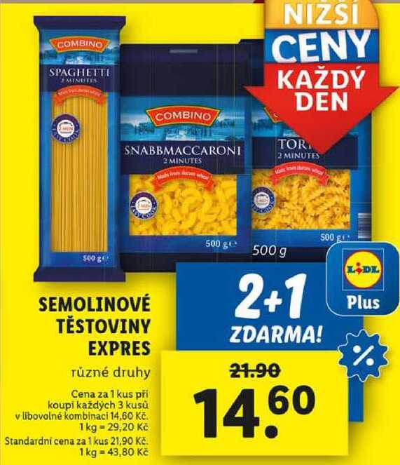 SEMOLINOVÉ TĚSTOVINY EXPRES, 500 g