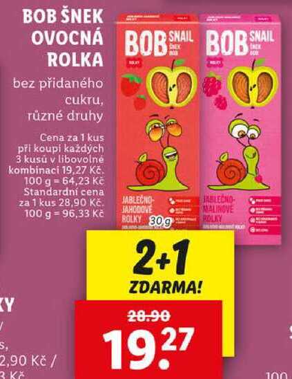 BOB ŠNEK OVOCNÁ ROLKA, 30 g