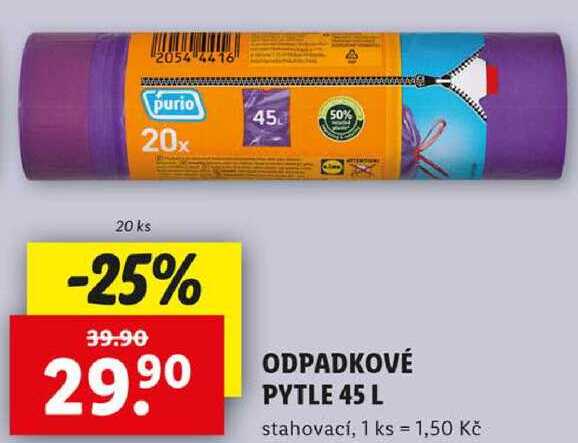 ODPADKOVÉ PYTLE 45 L, 20 ks