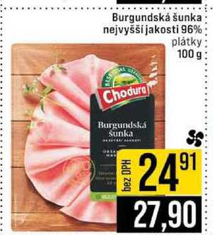 Burgundská šunka nejvyšší jakosti 96% plátky 100 g