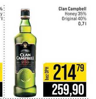 Clan Campbell Honey 35% Original 40% 0,7l