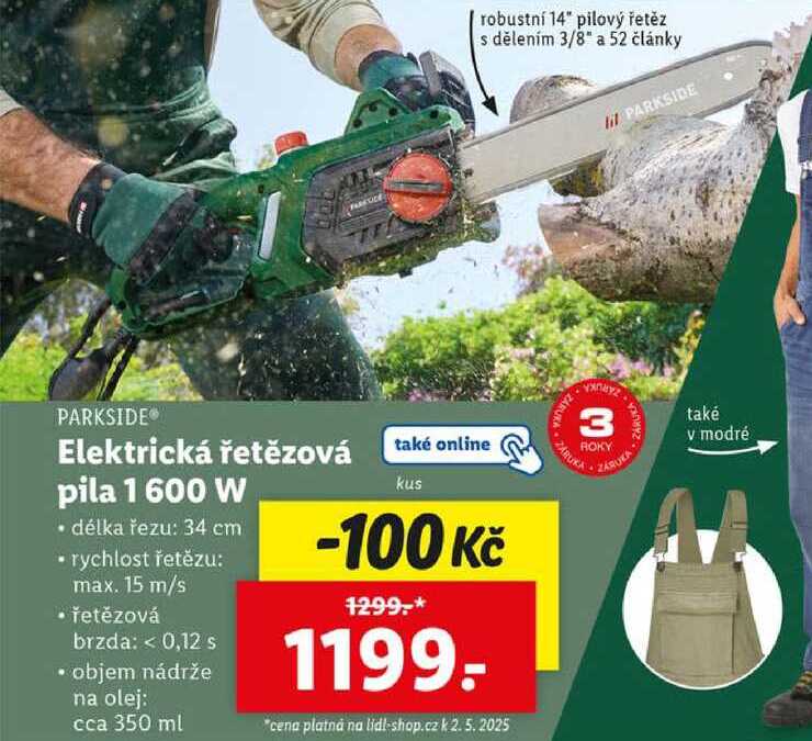 Elektrická řetězová pila 1 600 W 