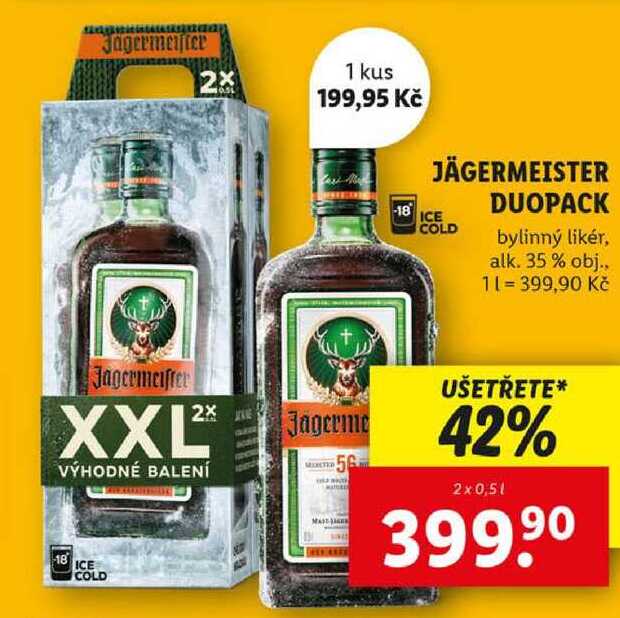 JÄGERMEISTER DUOPACK, 2x 0,5 l
