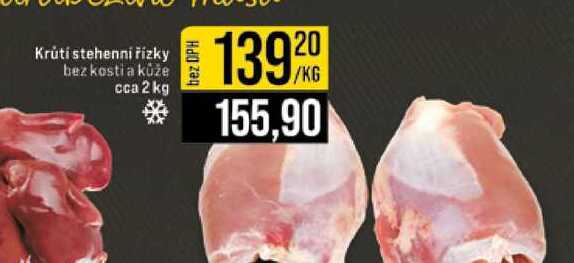 Krůtí stehenní řízky bez kosti a kůže cca 2 kg
