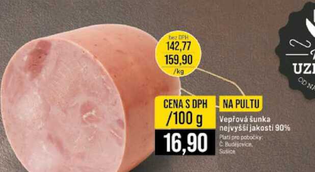 Vepřová šunka nejvyšší jakosti 90% 100g