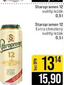 Staropramen 12 světlý ležák 0,5l Staropramen 12 Extra chmelený světlý ležák 0,5l
