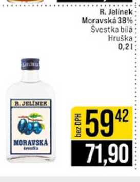 R. Jelinek Moravská 38% Švestka bílá Hruška 0,2l