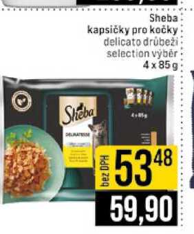 Sheba kapsičky pro kočky delicato drůbeži selection výběr 4x85g