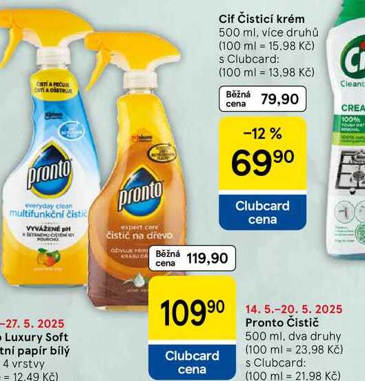 Pronto Čistič, 500 ml, dva druhy  