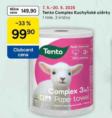 Tento Complex Kuchyňské utěrky, 1 role, 3 vrstvy  