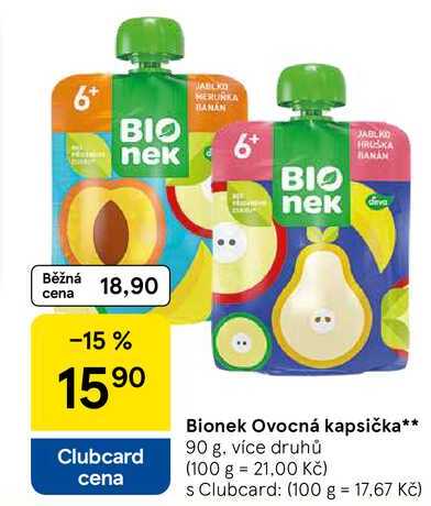 Bionek Ovocná kapsička, 90 g. více druhů  