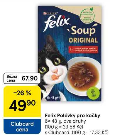 Felix Polévky pro kočky, 6x 48 g