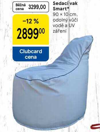 Sedací vak Smart, 90 x 10 cm. odolný vůči vodě a UV  