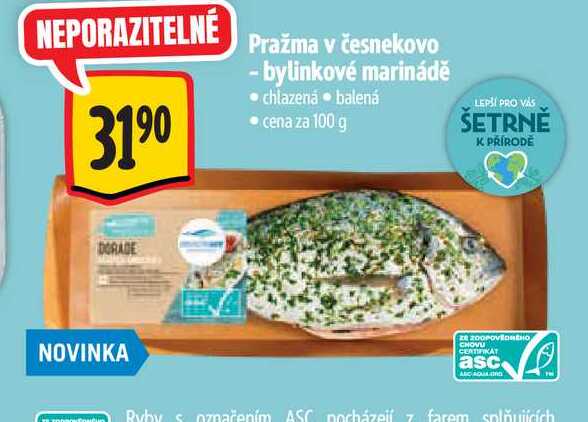   Pražma v česnekovo - bylinkové marinádě  100 g