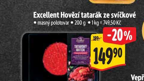 Excellent Hovězí tatarák ze svíčkové  200 g