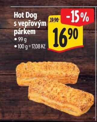Hot Dog s vepřovým párkem 99 g  