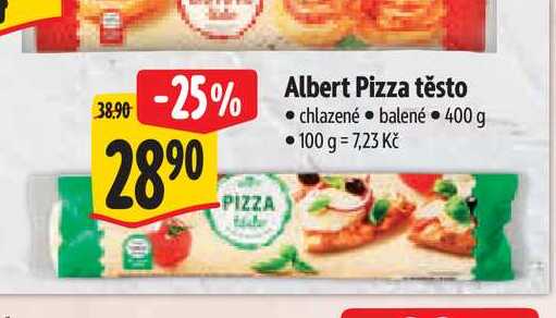  Albert Pizza těsto chlazené balené  400 g  