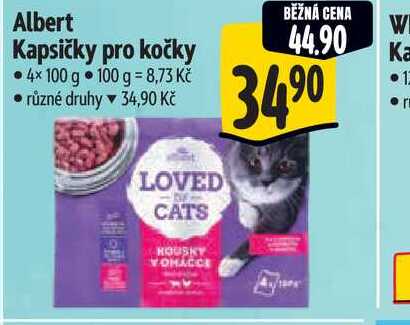 Albert Kapsičky pro kočky 4x100 g  