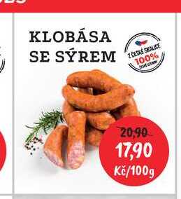 KLOBÁSA SE SÝREM 100g 