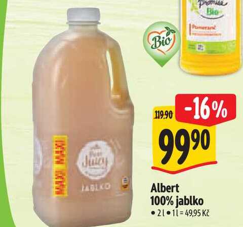  Albert 100% jablko 2 l