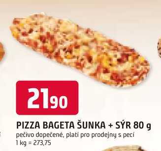 PIZZA BAGETA ŠUNKA + SÝR 80 g