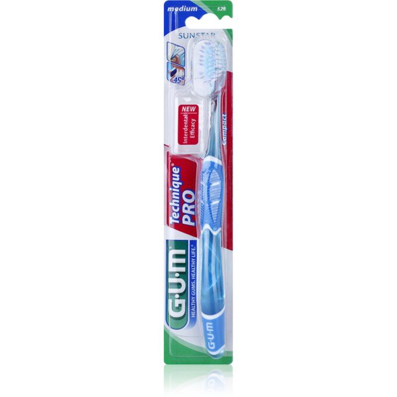 G.U.M Technique PRO Compact zubní kartáček s cestovní krytkou medium 1 ks