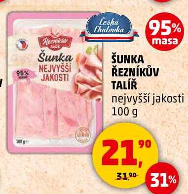 ŠUNKA ŘEZNÍKŮV TALÍŘ nejvyšší jakosti, 100 g 