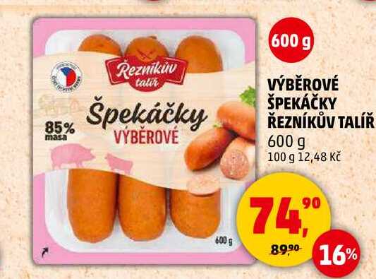 VÝBĚROVÉ ŠPEKÁČKY ŘEZNÍKŮV TALÍŘ, 600 g 