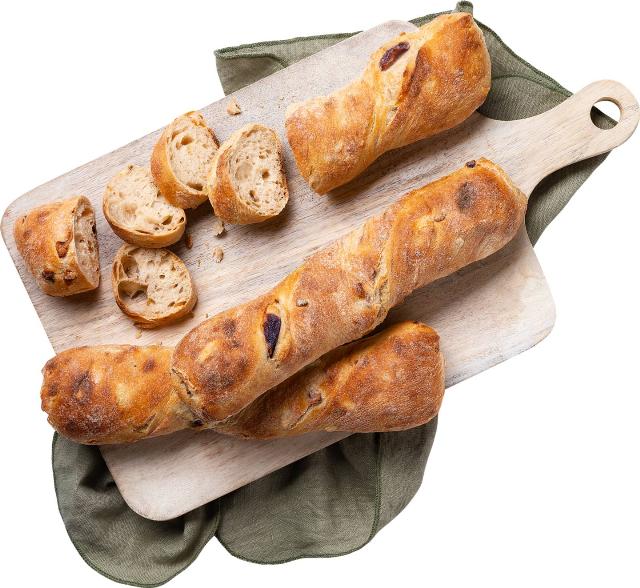 Bagetka s bramborami a cibulkou