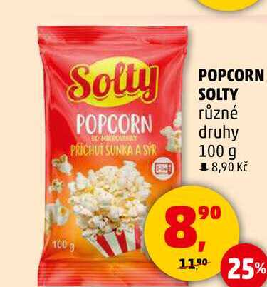 POPCORN SOLTY různé druhy, 100 g