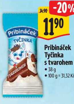 Pribináček Tyčinka s tvarohem, 38 g 