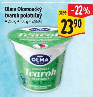 Olma Olomoucký tvaroh polotučný, 250 g