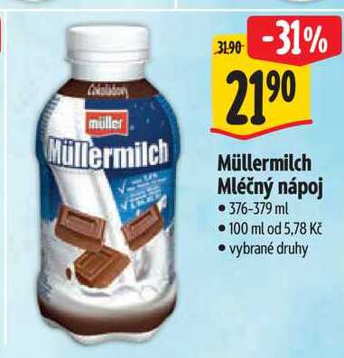 Müllermilch Mléčný nápoj, 376-379 ml