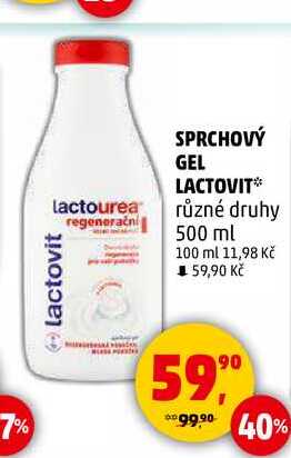 SPRCHOVÝ GEL LACTOVIT různé druhy, 500 ml 