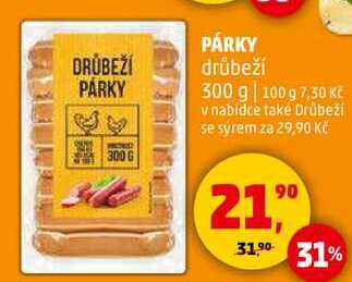 PÁRKY drůbeží, 300 g 