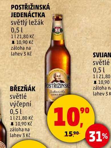 POSTŘIŽINSKÁ JEDENÁCTKA světlý ležák, 0,5 l