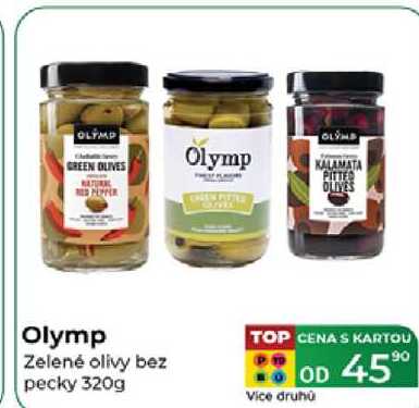 Olymp Zelené olivy bez pecky 320g 