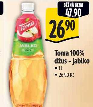 Toma 100% džus - jablko, 1 l