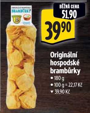 Originální hospodské brambůrky, 180 g