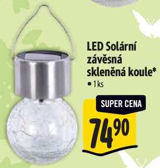 LED Solární závěsná skleněná koule* 